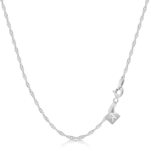 Image of KEZEF Italian Twisted Gold Silver Curb Chain Necklace - 925 Sterling Silver Singapore Twist Chain Necklace for Women and Men - Premium Gold Over Finish - 2mm