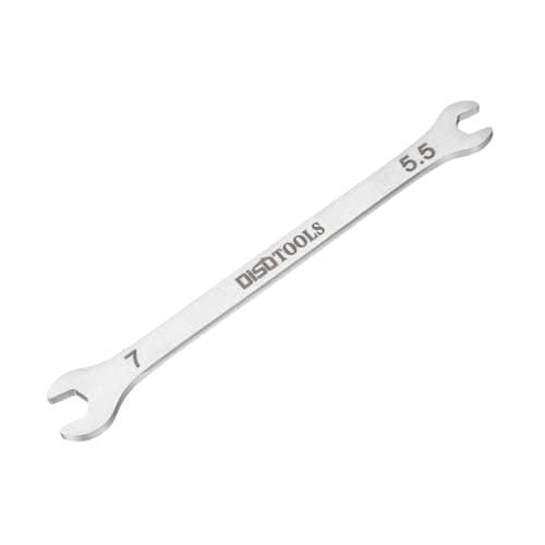 Image of sourcing map Thin Open End Wrench 5.5mm x 7mm Metric Sandblasting Plated 3cr13 Stainless Steel, Double Ended Slim Spanner for Household Maintenance and General Repairs