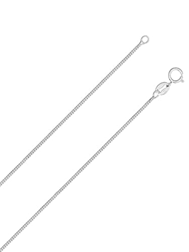 Image of Designer Inspirations Boutique 12" Inch Sterling Silver 1.0 mm Wide Diamond Cut Curb Chain Necklace for Children Girls Boys Unisex - Thin/Sturdy Trace/Fine Chain - Weight: 1.0 Grams