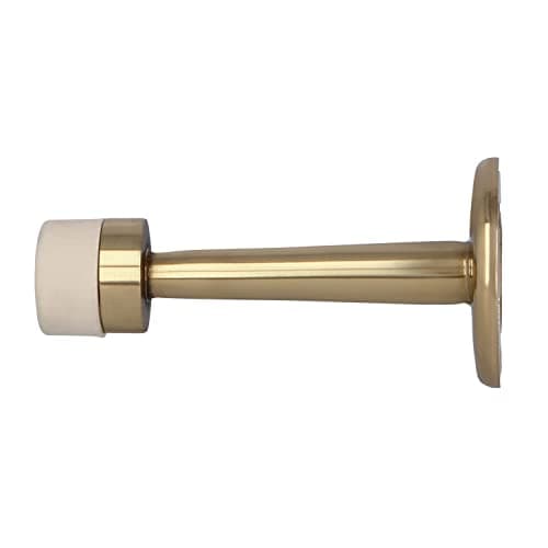 Image of Amig - Premium Wall-Mounted Metal Doorstop - 73mm - White Rubber Buffer - Screws Included - Modern Design - Easy Installation - Brushed Gold & Stainless - Steel Finish
