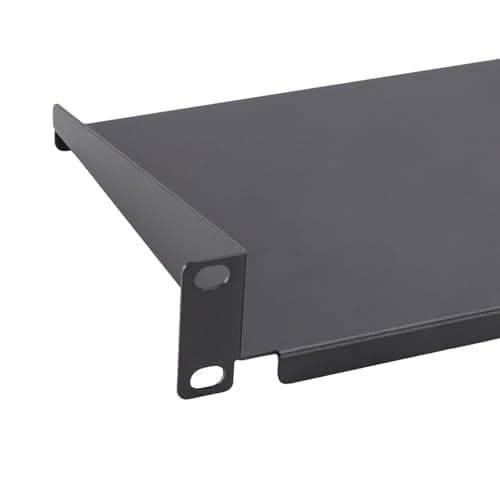 Image of kenable Fixed Cantilever Shelf 1U 150mm Deep Black 19 inch Data Cabinet Rack Mount for Routers CCTV Recorders Non-Rackmount Equipment Single Pack