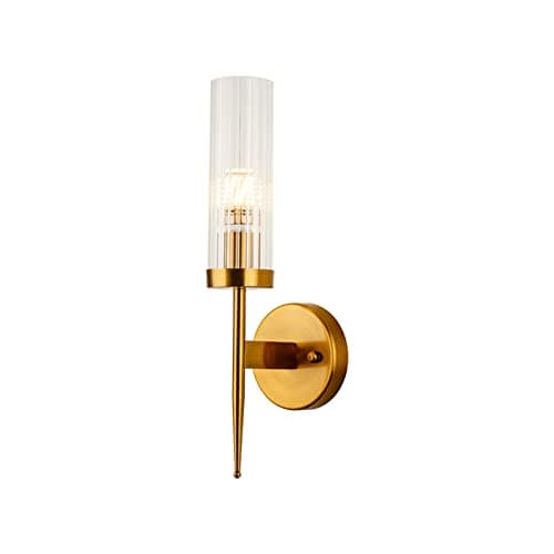 Image of NICRX Modern Crystal Wall Sconce with E14 Gold Base, Elegant Crystal Wall Lamp Light Fixture (1-Light)