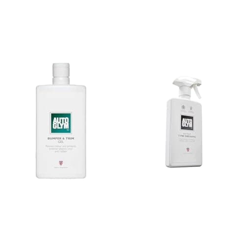 Image of Autoglym Bumper & Trim Gel, 500ml - Car Trim Restorer Revives Colour and Protects Exterior Car Bodywork & Instant Tyre Dressing, 500ml - Spray-on Tyre Care Solution For a Light Sheen or Matte Finish