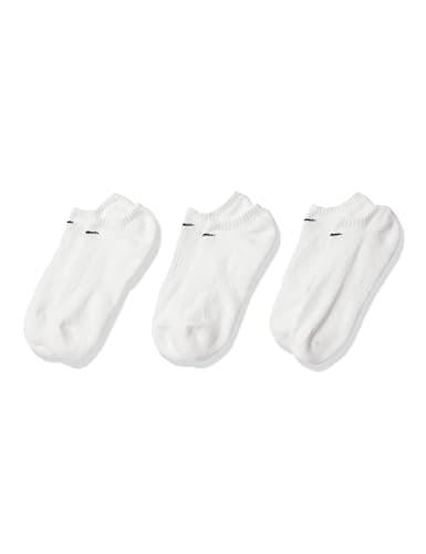 Image of NIKE U Nk Everyday Cush NS 3PR Socks - White/(Black), Large