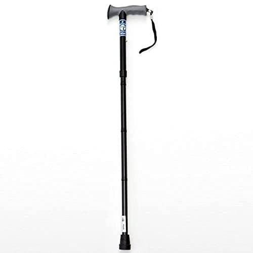 Image of Drive Devilbiss Height Adjustable Folding Walking Stick with Gel Grip, Black