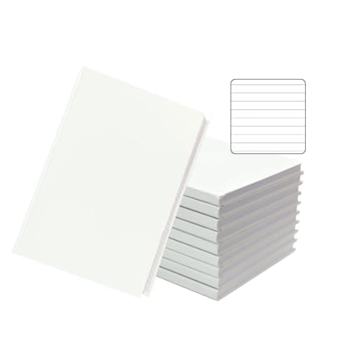 Image of Janrax Pack of 10 A5 160 Pages 8mm Ruled White Casebound Notebooks