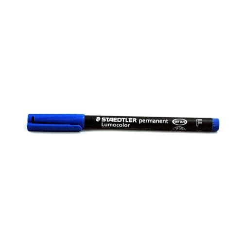 Image of Staedtler Lumocolor Fine Tip Permanent OHP Blue Pen [Pack of 10]