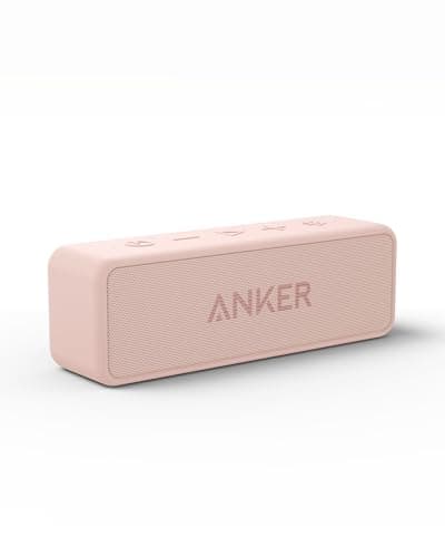 Image of Anker Soundcore 2 Portable Bluetooth Speaker with 12W Stereo Sound, BassUp, IPX7 Waterproof, 24-Hour Playtime, Wireless Stereo Pairing, Speaker for Home, Outdoors, Travel (Pink)