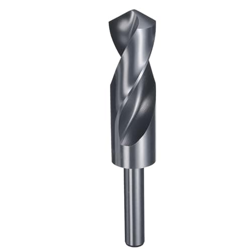 Image of sourcing map 27mm Drill Bit 1/2" Reduced Shank Round 4341 High Speed Steel Nitriding Black 118° Standard Point for Plastic Wood Copper Aluminum Iron Medium Soft Metal