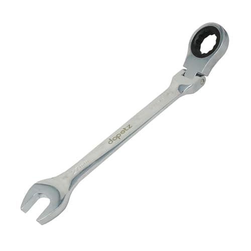 Image of Dapetz ® 27mm Flexible Head Ratchet Metric Spanner Open End & Ring, Mirror Polished, Raised Panel Spanner, Chrome Vanadium Steel Combination Spanner Suitable for Mechanics