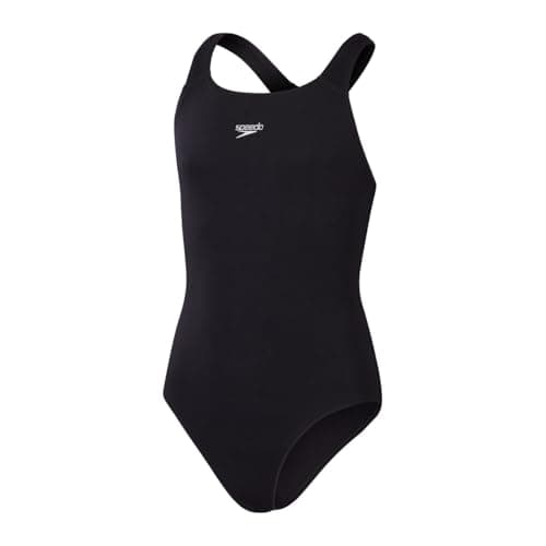 Image of Speedo Women's Eco Endurance+ Medalist | Athletic Fit | Classic Design| Recycled Fabric | Chlorine Resistant | Extra Flexibility Swimsuit Black
