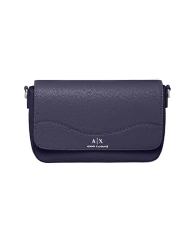 Image of Armani Exchange Women's Essential, Wave, Removable Strap Crossbody Bag, Blue, One Size