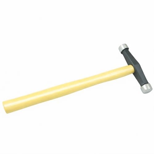 Image of Round Domed and Flat Faces Planishing Hammer, Silversmith Repousse Jewellers Tool, Wooden Handle, 12 Inch Length