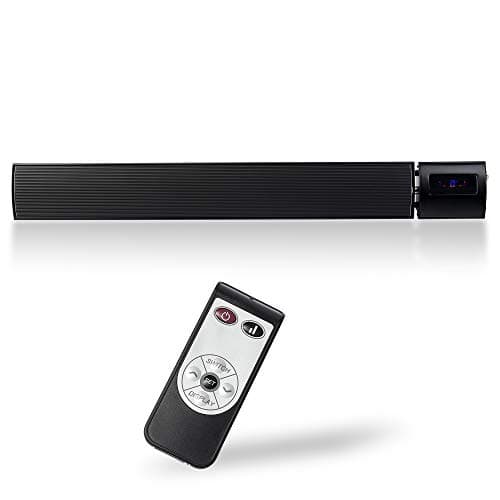 Image of Devola Smart Electric Infrared Patio Heater 1200W Low Energy | Wall Mounted WiFi Enabled Efficient Radiant Heater with Remote Control | IP44 Rated | 24Hr Timer & Overheat Protection, Black (DVRH1200B)