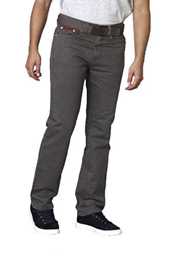 Image of DUKE London Mens Brian Big Tall King Size Bedford Cord Jeans with Belt - W48L38 Brown