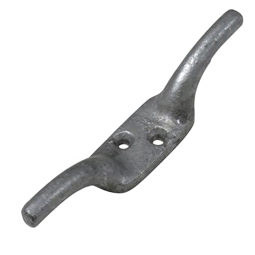 Image of Secure Fix Direct Black or Galvanised Cleat Hook 3" - 6" (Washing Line Blind Cord Tie Back Trailer Rope) (Galvanised, 5")