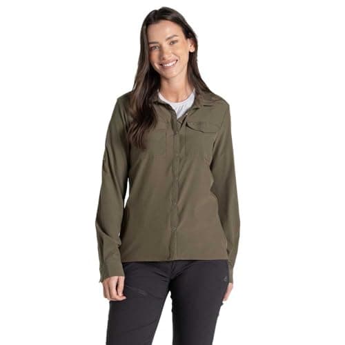 Image of Craghoppers NosiLife Pro III Anti-Insect Long-Sleeved Shirt, Wild Olive, 20 UK