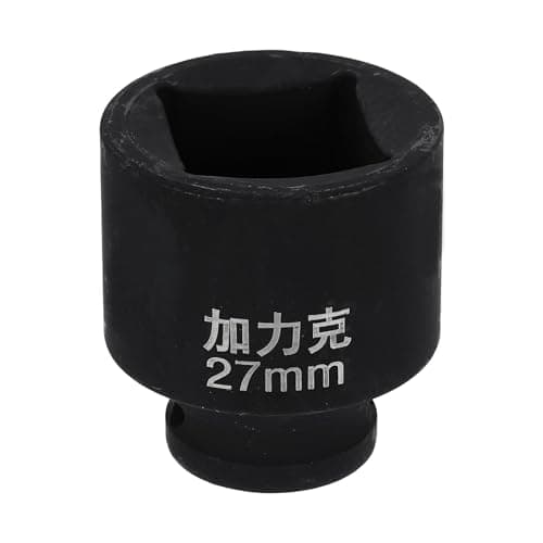 Image of sourcing map 4 Point Square Socket 1/2" Drive 27mm Metric Square Impact Socket CR-V Blackening Standard Wheel Sleeve Pneumatic Sleeve Tool for Auto Repair Mechanical Maintenance Home Use