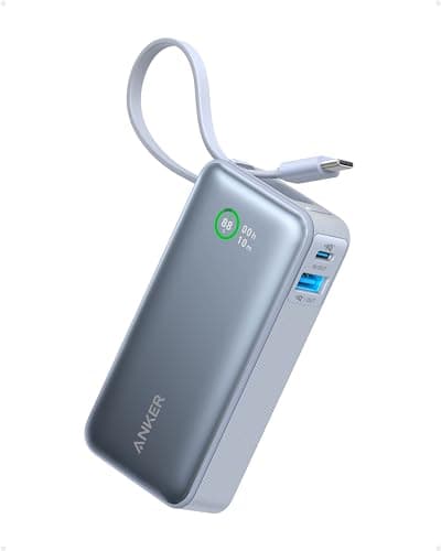 Image of Anker Nano Power Bank, 10,000mAh Portable Charger with Built-In USB-C Cable, PD 30W Output with 1 USB-C, 1 USB-A, Fast Charging Battery Pack for iPhone 15/14 Series, Galaxy, iPad, AirPods, and More