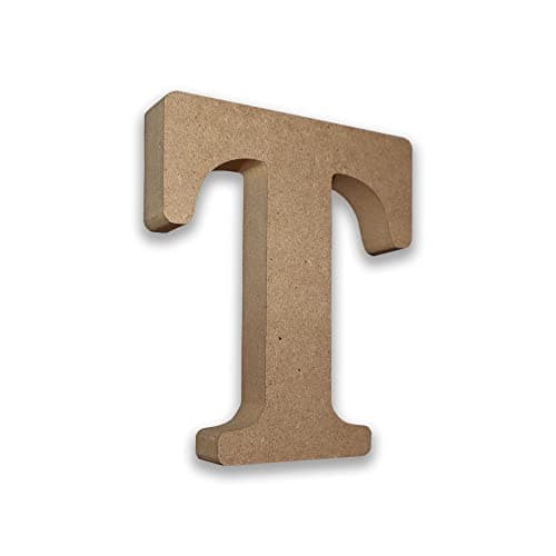 Image of MDF Letters Wooden Letters for Crafts Letter T (Large 13cm High x 2cm Deep) Large Free Standing Wooden for Crafts Personalised Names & Decor - (Letter T)