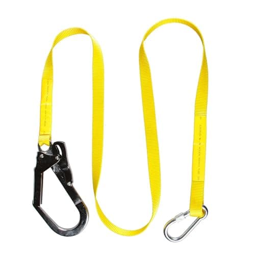 Image of Safety Lanyard Rope 1.8m (6 ft) with Carabiner - Polyester Restraint Lanyard for Fall Protection, Construction, Climbing & Working at Heights