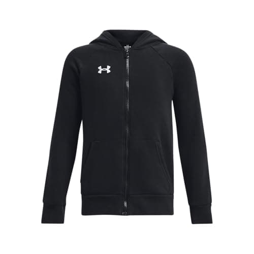 Image of Under Armour Boy's UA Rival Fleece FZ Hoodie Shirt Black