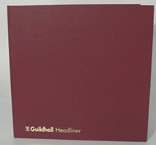 Image of Exacompta - Ref 58/4-16Z - Guildhall - Headliner Case bound Hardback Account Book,298x305mm, 4 Debit and 16 Credit Column, 80 Pages, Burgundy Vinyl Cover, Traditionally Sewn,29.8 x 30.5 cm