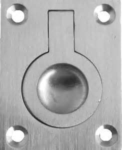 Image of Jedo Flush Ring Pull Handle 38mm x 50mm - Satin Chrome