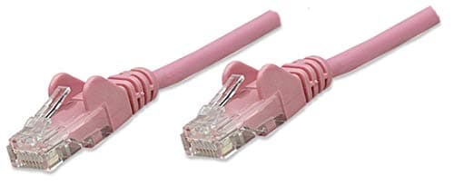 Image of Intellinet Network Patch Cable, Cat6, 7.5m, Pink, CCA, U/UTP, PVC, RJ45, Gold Plated Contacts, Snagless, Booted, Polybag