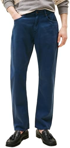Image of Tommy Hilfiger Men's Regular Fit Mercer Mid Rise Jeans, Blue (Admiral Navy), 32W/32L
