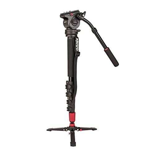 Image of Kenro Aluminium Video Monopod Kit with VH01F Flat Base Fluid Head