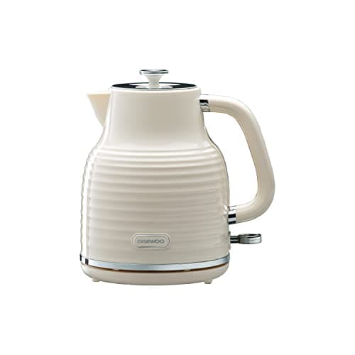 Image of Daewoo Sienna 1.7L Rapid Boil Kettle, 3KW Cordless Electric Kettle, 360° Base, Auto Shut Off, Cream Finish, Home, Office, Student Kitchen