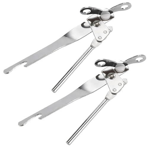 Image of 2 Pcs Multifunctional Butterfly Can Opener, Stainless Steel Heavy Duty Manual Can Opener Safe and Save Effort Easy to Use Ideal for Kitchen Camping (2 Pcs)