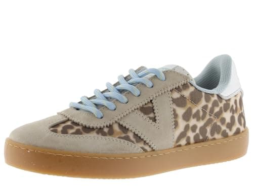 Image of victoria Berlin Cyclist Sneaker with Animal & Piezas Serraje Print to Tone & Suela Caramelo 1126236 para Mujer, beige, 6 UK