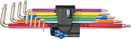 Image of Wera 3967/9 TX SXL Multicolour Holding Function Stainless Torx L-Key Set, TX8-TX40, 9PC, 05022689001