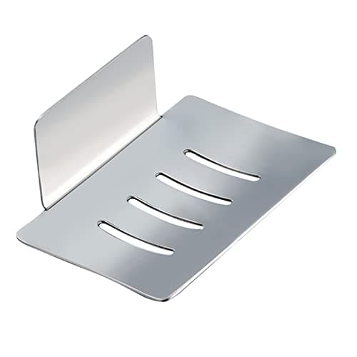 Image of ZHIYE Soap Dish Holder, stainless steel Tray 3M Self-Adhesive Chrome Finish Shower Sink Bar Soap Sponge Holder