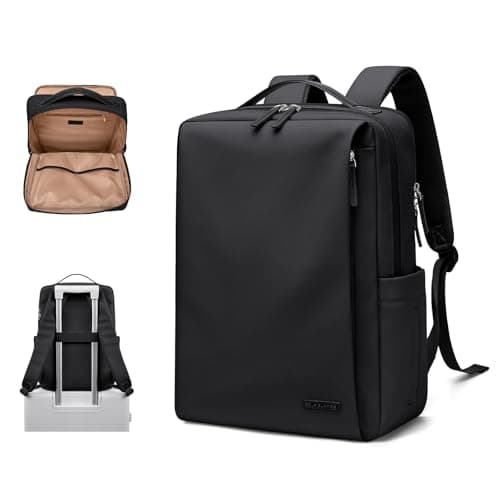 Image of GOLF SUPAGS Imitation Leather Backpack for Women Men Multi-Functional Water-Resistant Casual Daypack for Work, Travel & College Fits 15.6 Inch Laptop (Black)