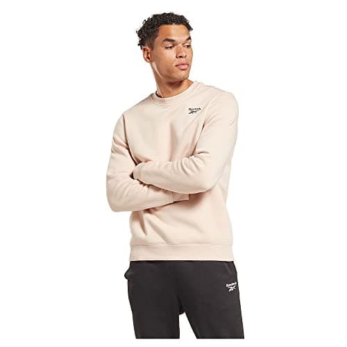 Image of Reebok Men's Left Chest Logo Crew Sweatshirt, soft ecru, XS