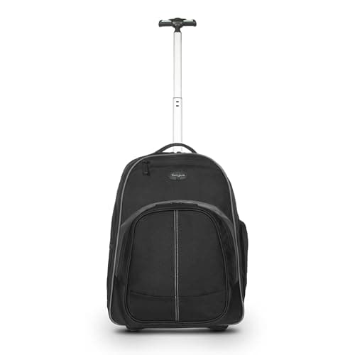 Image of Targus Compact Rolling Backpack for Business, College Student and Travel Commuter Wheeled Bag, Durable Material, Tablet Pocket, Removable Laptop Protective Sleeve for 16-Inch Laptop, Black (TSB750US)