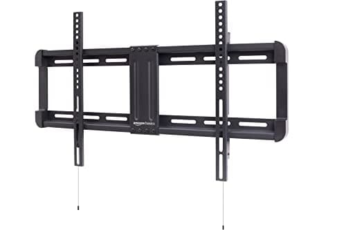 Image of Amazon Basics Low-Profile TV Wall Mount With Horizontal Post-Installation Levelling For 81.2 - 218 cm TVs, Black