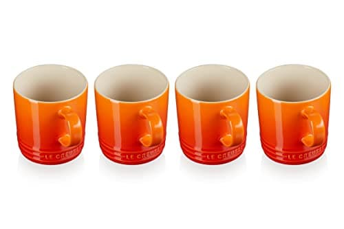 Image of LE CREUSET Stoneware Mugs, 350 ml Each, Volcanic, 4 Count (Pack of 1)