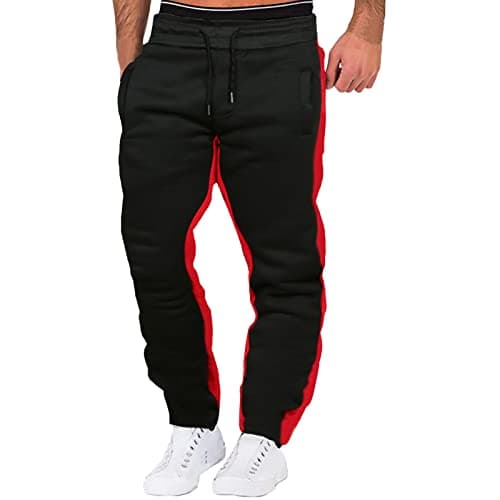 Image of ARtray Stretch Trousers Straight Leg Pants Korean Edition Sweatpants Patchwork Men's Pants Men's Elastic Waist Joggers Training Pant Formal Work Pants with Pockets Chinos Trousers Outdoor Black