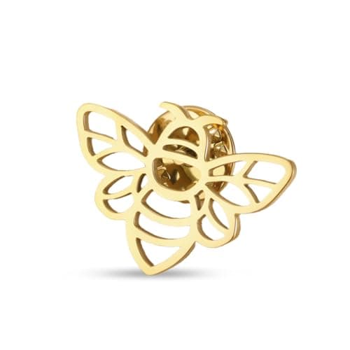 Image of Honey Bee Brooch Stainless Steel Butterfly Brooch Insect Themed Lapel Pins Jewelry (gold bee brooch)