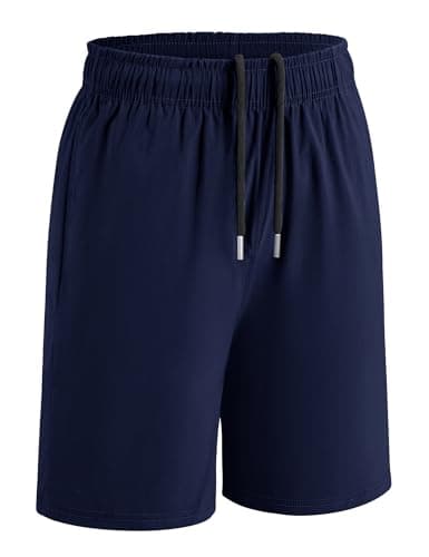 Image of JOCMIC Boys School Football Shorts for Kids Sports Gym PE Short Quick Drying Training Clothing Navy, 13-14 Years, Tag 160