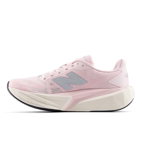 Image of New Balance Women's FuelCell Rebel V5 Running Shoe, Pink Granite/Silver Metallic/Linen, 4 UK
