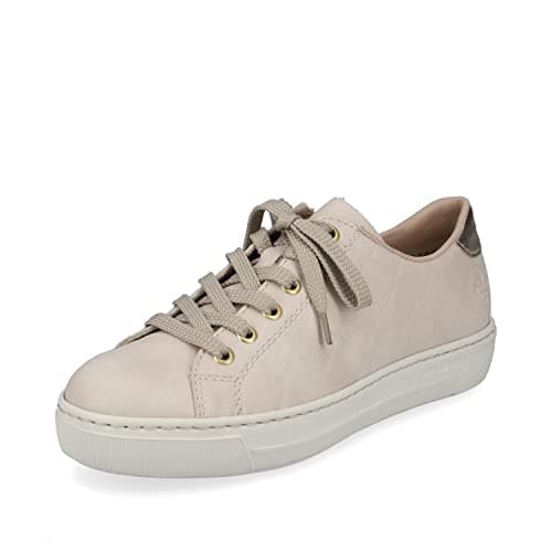 Image of Rieker Women Lace-Up Shoes L9800, Ladies Casual lace-up Shoes,Sneakers,Sporty,Casual Shoe,Low Shoe,Street Shoe,Sneaker,Beige (Beige / 80),38 EU / 5 UK