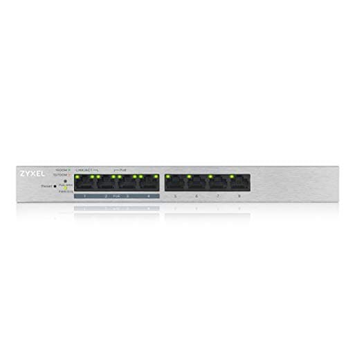Image of Zyxel 8-Port Gigabit Web Managed PoE+ Switch with 60 Watt Budget,, UK Plug [GS1200 - 8HPv2]