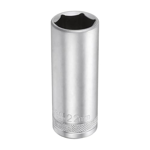 Image of sourcing map 6 Points Deep Socket 1/2" Drive 22mm Deep Metric CR-V Steel Polished Nickel Plating 78mm / 3.1" Long Hex Socket Tool for Home Auto Nuts Bolts Repair