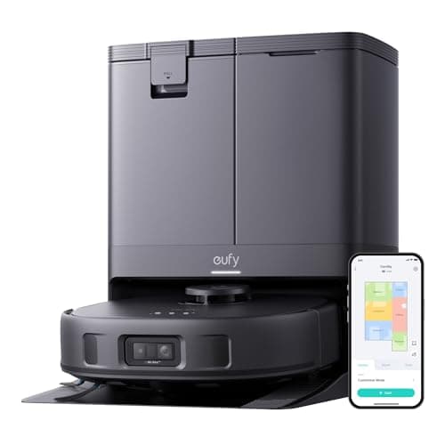 Image of eufy X10 Pro Omni Robot Vacuum Cleaner with Mop, 8,000 Pa, Dual Mops with 12 mm Auto-Lift and Carpet Detection, AI Obstacle Avoidance, Auto Mop Washing, Self-Drying, Self-Emptying(Renewed)