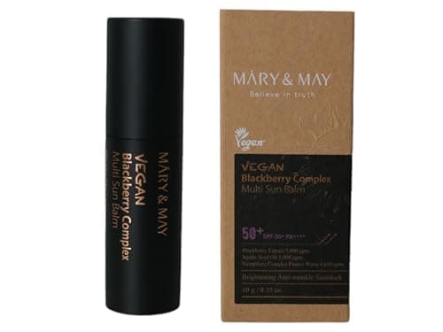 Image of Mary&May Vegan Blackberry Complex Multi Sun Balm SPF50+ PA++++ – Korean Sunscreen Stick with Blackberry Extract, Jojoba Oil & Blue Lotus – Anti-Aging, Non-Sticky, Portable Glow Moisturizer, 11g